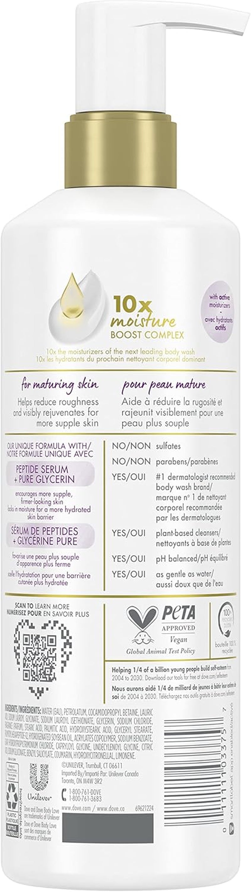 Body Love Age Embrace with Peptide Serum and Pure Glycerin Body Cleanser Skin Care for Maturing Skin (Pack of 3) 517 Ml