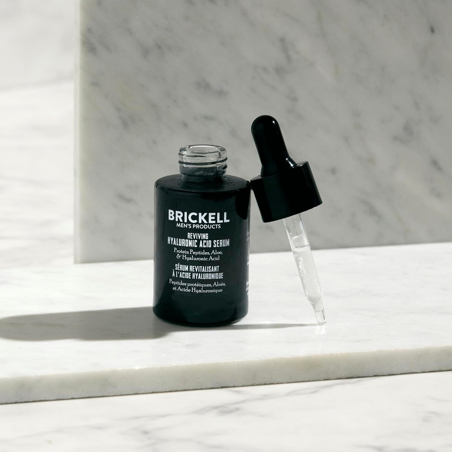 Brickell Men'S anti Aging Reviving Day Serum for Men, Natural and Organic Formulated with Hyaluronic Acid, Protein Peptides to Restore Firmness and Stimulate Collagen, 30 Ml, Unscented