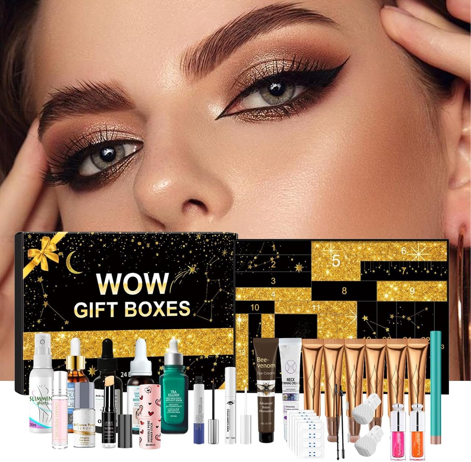 Beauty Advent Calendar 2024, Moisturizing Face Skin Care Set, 24 Days Christmas Countdown Calendar with Moisturizing Face Skin Care Set, Girls Hydrating Facial Skin Care Kit