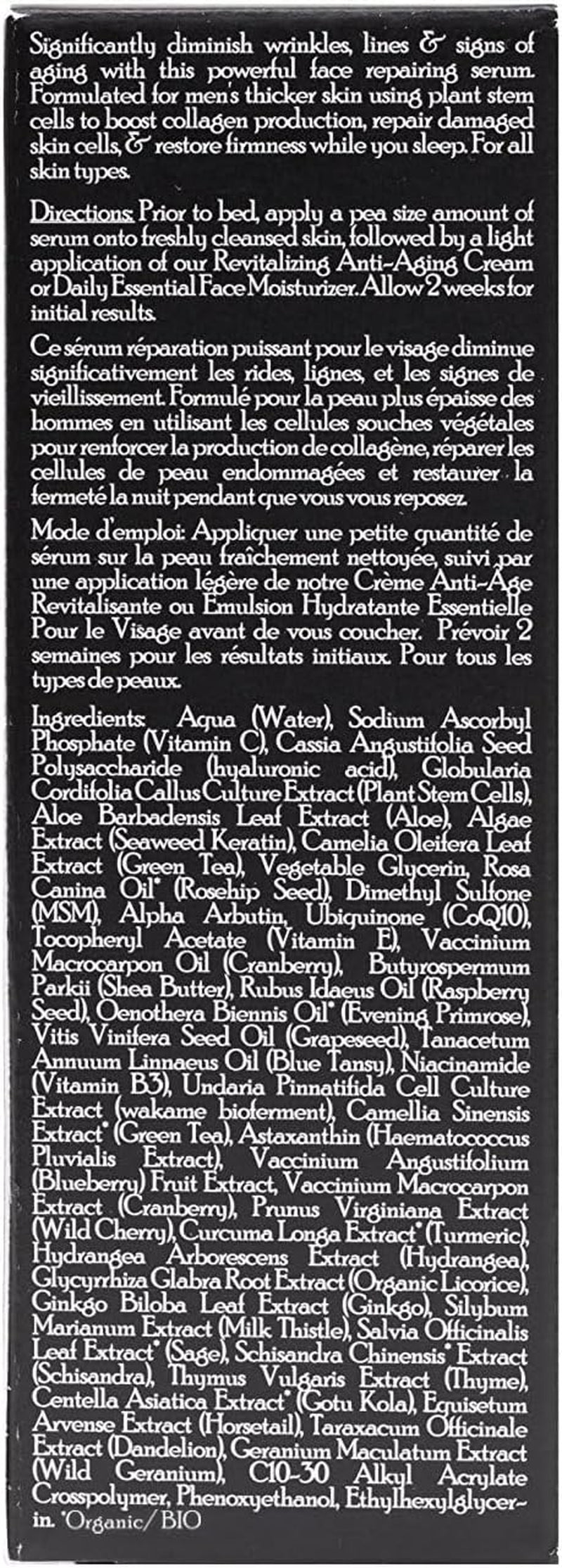 Brickell Men'S anti Aging Reviving Day Serum for Men, Natural and Organic Formulated with Hyaluronic Acid, Protein Peptides to Restore Firmness and Stimulate Collagen, 30 Ml, Unscented