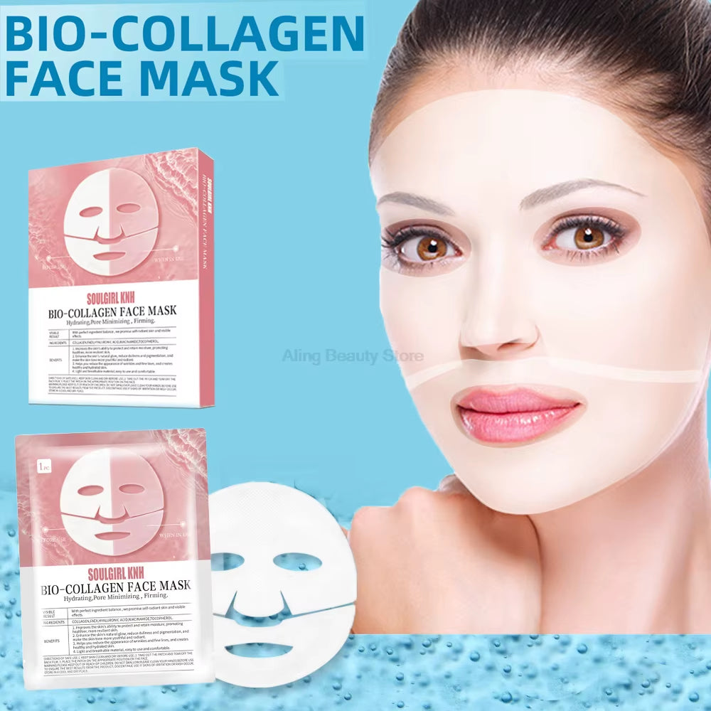 5PCS Absorbable Bio-Collagen Face Mask anti Aging Firming Lifting Shrink Pores Nourish Brightening Moisturizing Skin Care