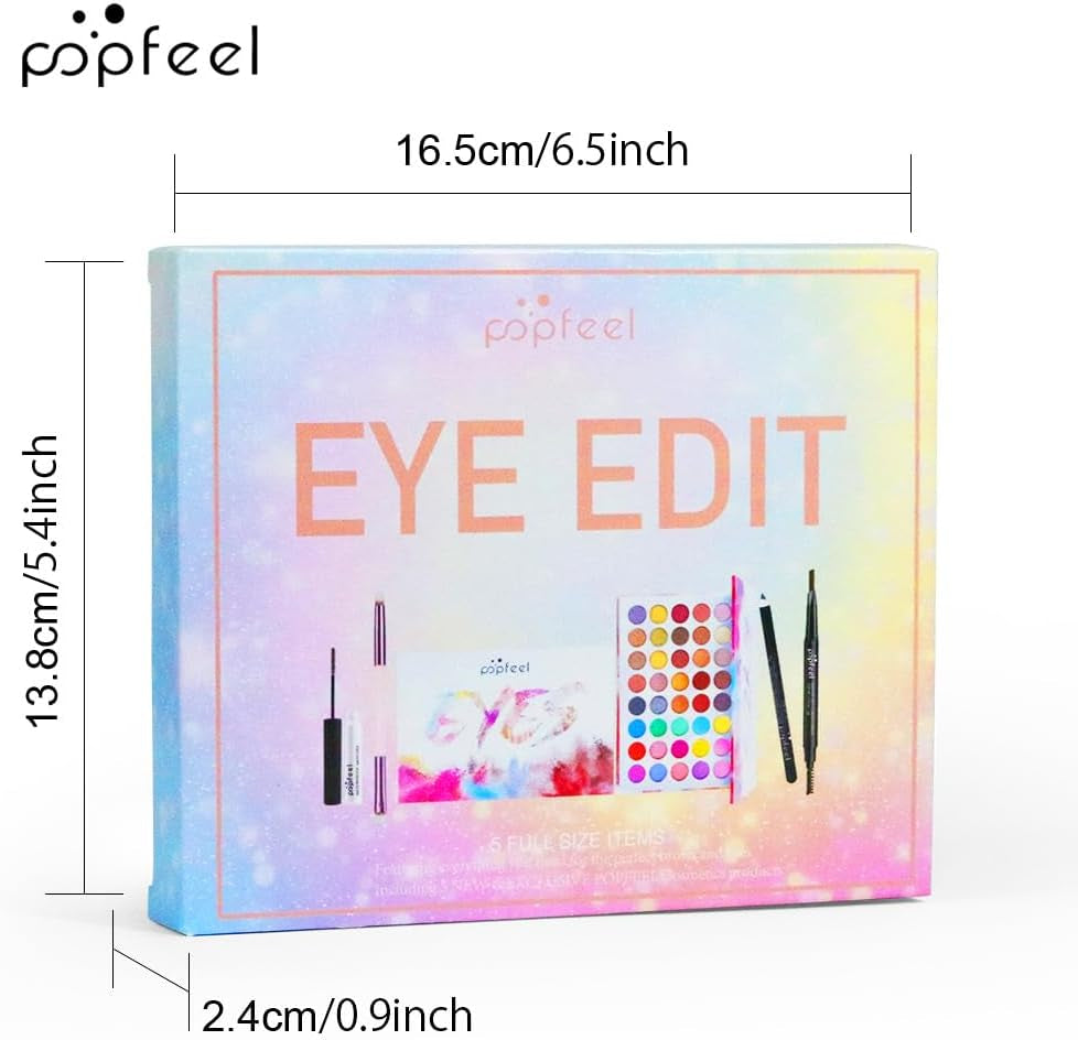 Eye Makeup Boxed Gift Set - Matte N Shimmering Eyeshadow, Mascara, Eyebrow Pencil, Eyeliner Pencil, Eye Makeup Brushes, Etc (Eye Edit)