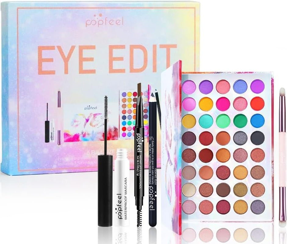Eye Makeup Boxed Gift Set - Matte N Shimmering Eyeshadow, Mascara, Eyebrow Pencil, Eyeliner Pencil, Eye Makeup Brushes, Etc (Eye Edit)