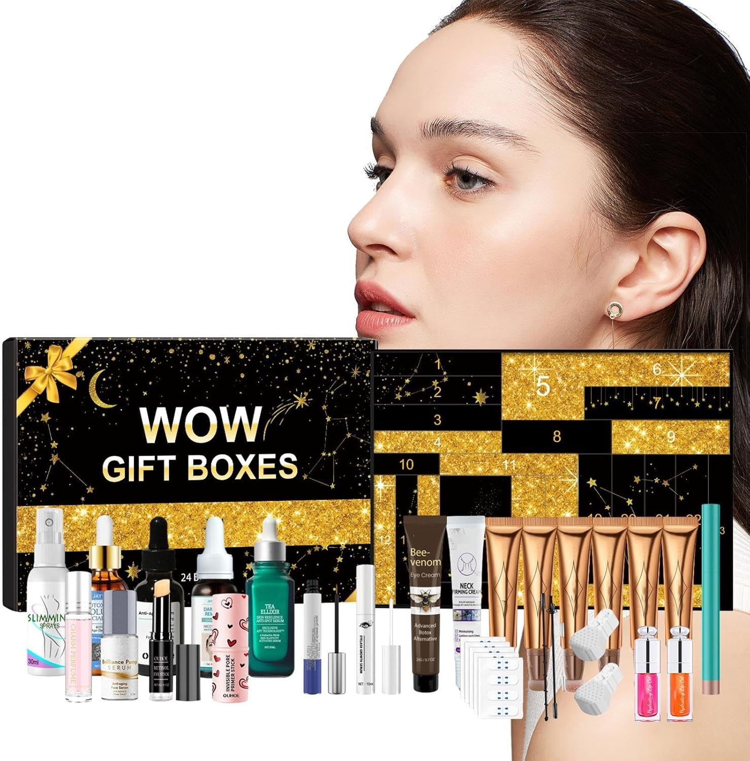 Beauty Advent Calendar 2024, Moisturizing Face Skin Care Set, 24 Days Christmas Countdown Calendar with Moisturizing Face Skin Care Set, Girls Hydrating Facial Skin Care Kit