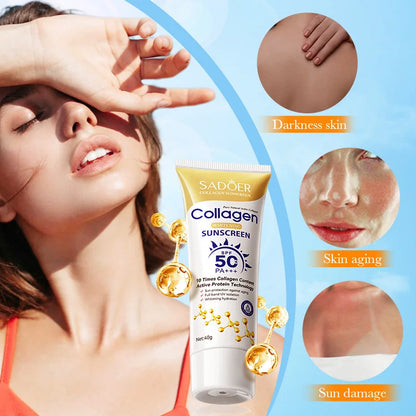 Collagen Sunscreen For Face Body SPF50+ Sun Protection UV