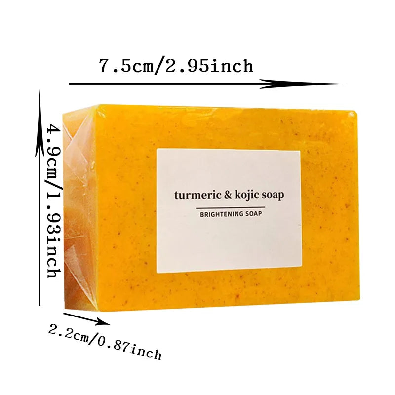 1/2/4/6Pcs Turmeric Kojic Acid Handmade Soap Scrub for Exfoliation