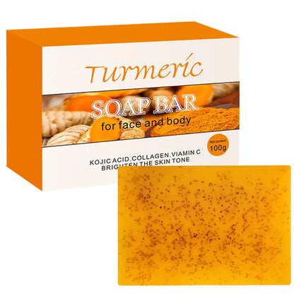 1/2/4/6Pcs Turmeric Kojic Acid Handmade Soap Scrub for Exfoliation