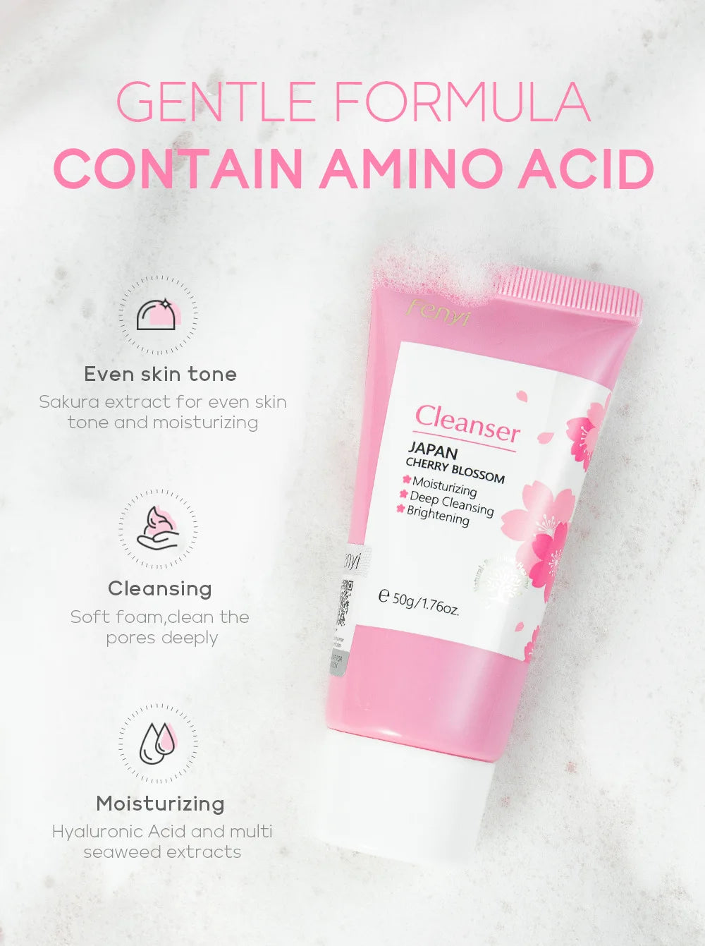 Japanese Cherry Blossom or Vitamin C Facial Cleanser Skin Cleansing