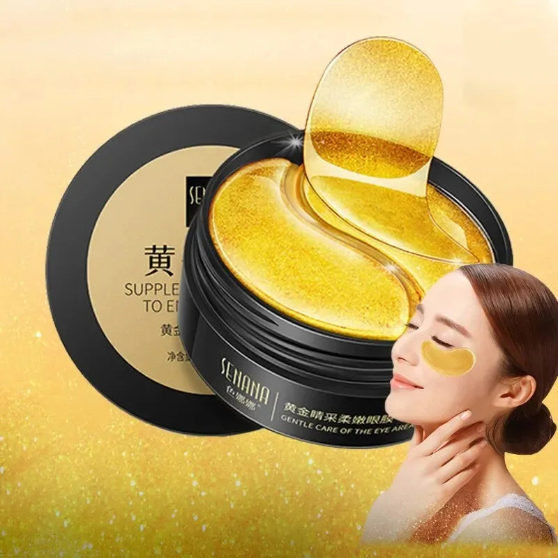 60pcs Golden Moisturizing Eye Mask Relieve Eye Fatigue Nourish