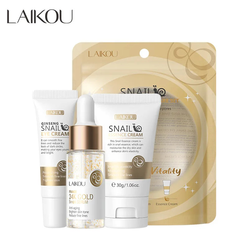 3pcs/set LAIKOU Vitamin C 24K Golden Sakura Skin Care Sets