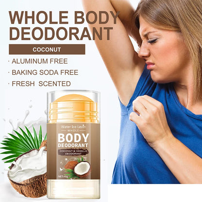 Coconut Full Body Deodorant Stick for Men and Women, Moisturizing