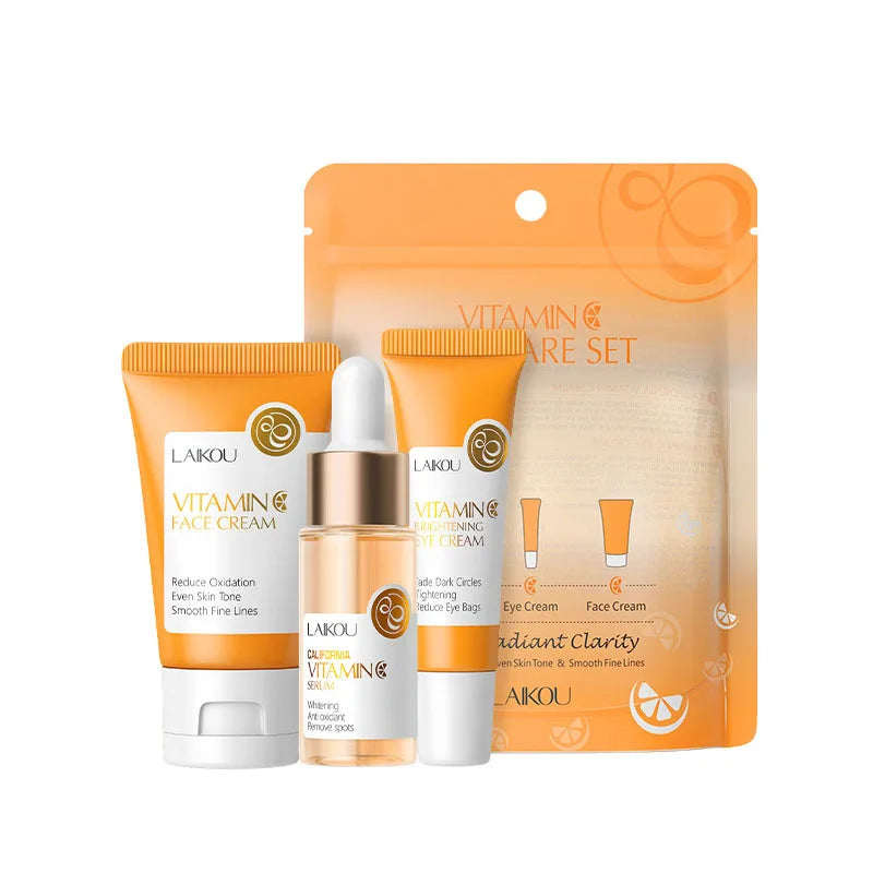 3pcs/set LAIKOU Vitamin C 24K Golden Sakura Skin Care Sets