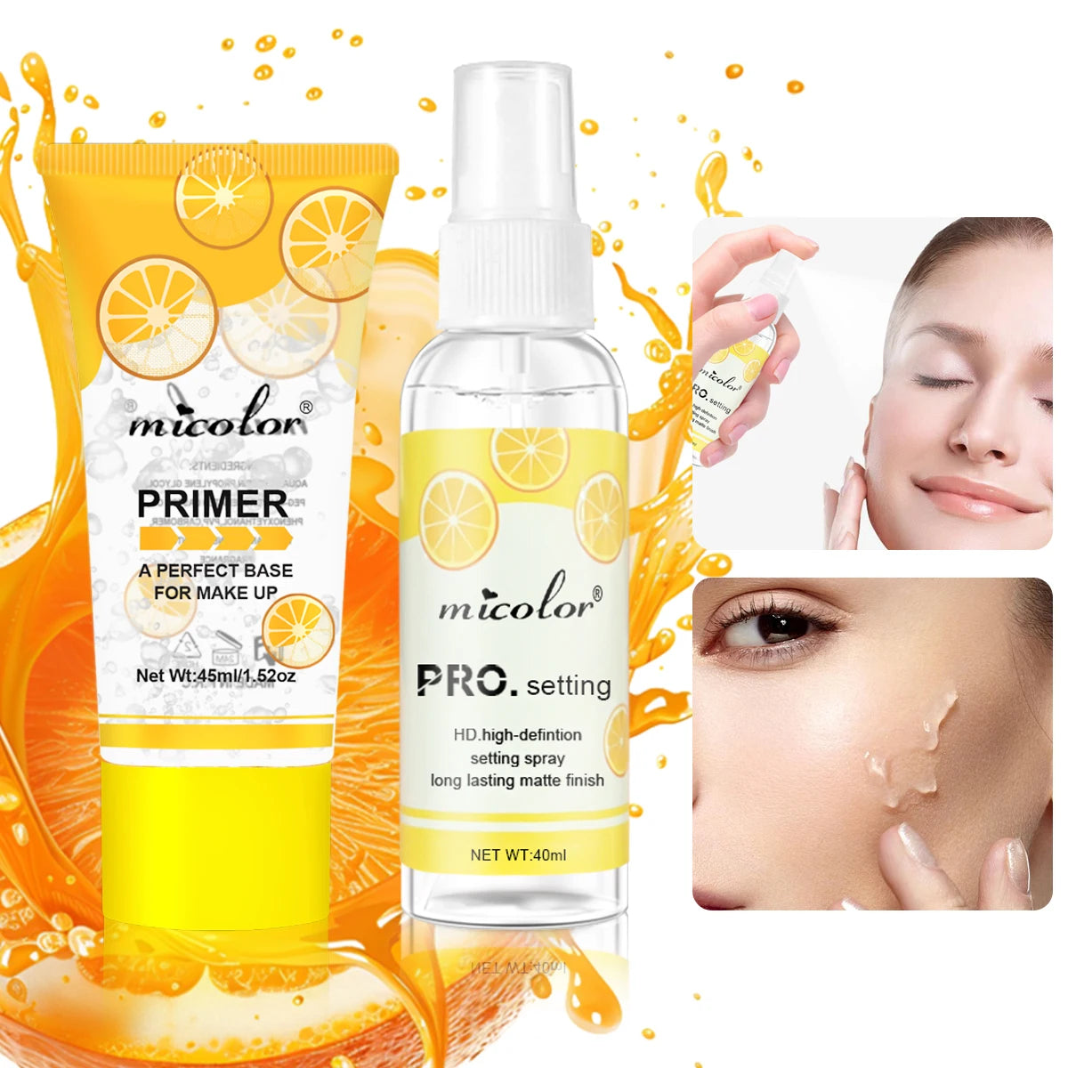 Makeup Set Of Makeup Primer + Setting Spray, Invisible Pore