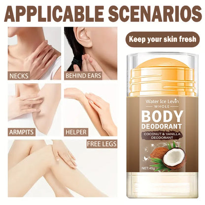 Coconut Full Body Deodorant Stick for Men and Women, Moisturizing