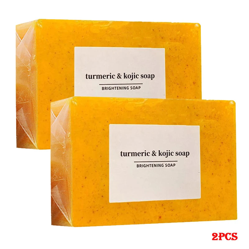 1/2/4/6Pcs Turmeric Kojic Acid Handmade Soap Scrub for Exfoliation