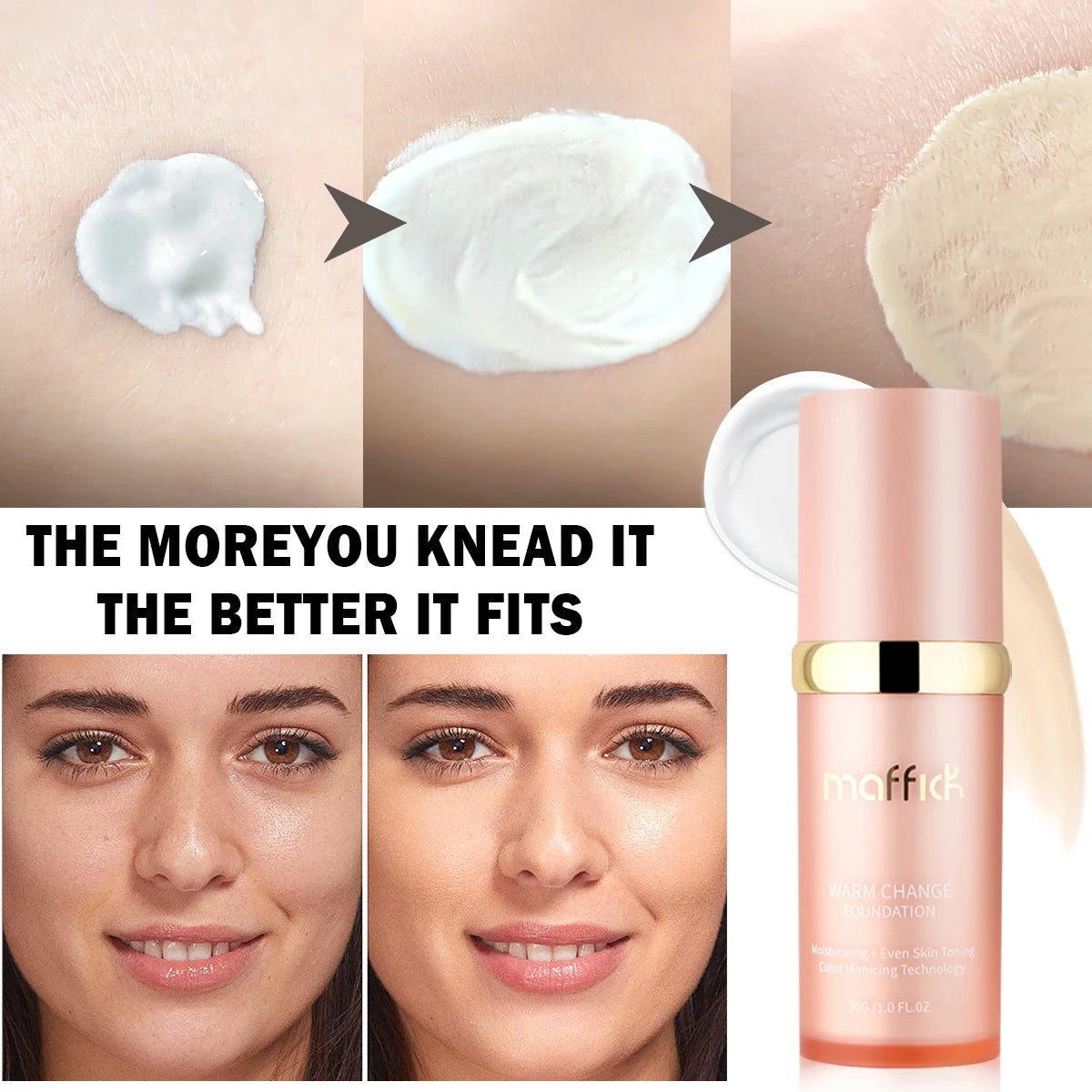 Color Changing Foundation 4 in 1 Moisturizing SPF 30+ Hydrating