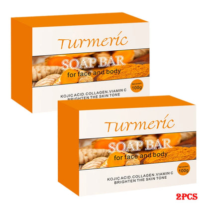 1/2/4/6Pcs Turmeric Kojic Acid Handmade Soap Scrub for Exfoliation