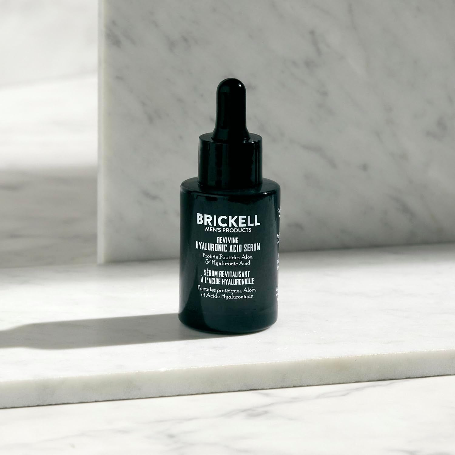 Brickell Men'S anti Aging Reviving Day Serum for Men, Natural and Organic Formulated with Hyaluronic Acid, Protein Peptides to Restore Firmness and Stimulate Collagen, 30 Ml, Unscented