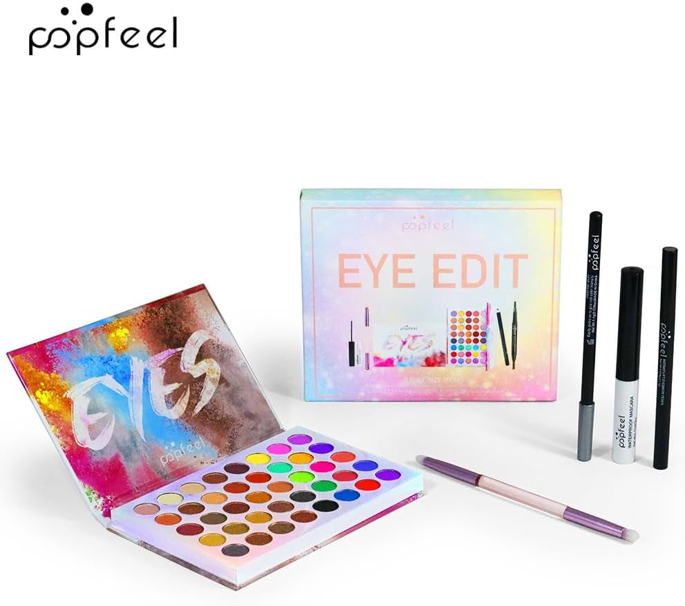 Eye Makeup Boxed Gift Set - Matte N Shimmering Eyeshadow, Mascara, Eyebrow Pencil, Eyeliner Pencil, Eye Makeup Brushes, Etc (Eye Edit)