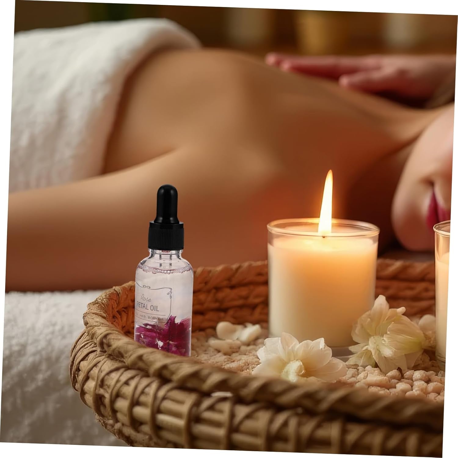 Pure Rose Essential Oil Body Skin Care Face Hair Moisturizer Natural Massage Oil for Dry Skin for Face Hair Relaxation