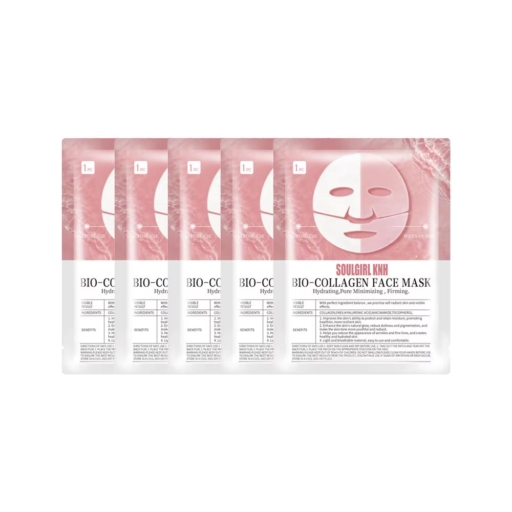 5PCS Absorbable Bio-Collagen Face Mask anti Aging Firming Lifting Shrink Pores Nourish Brightening Moisturizing Skin Care